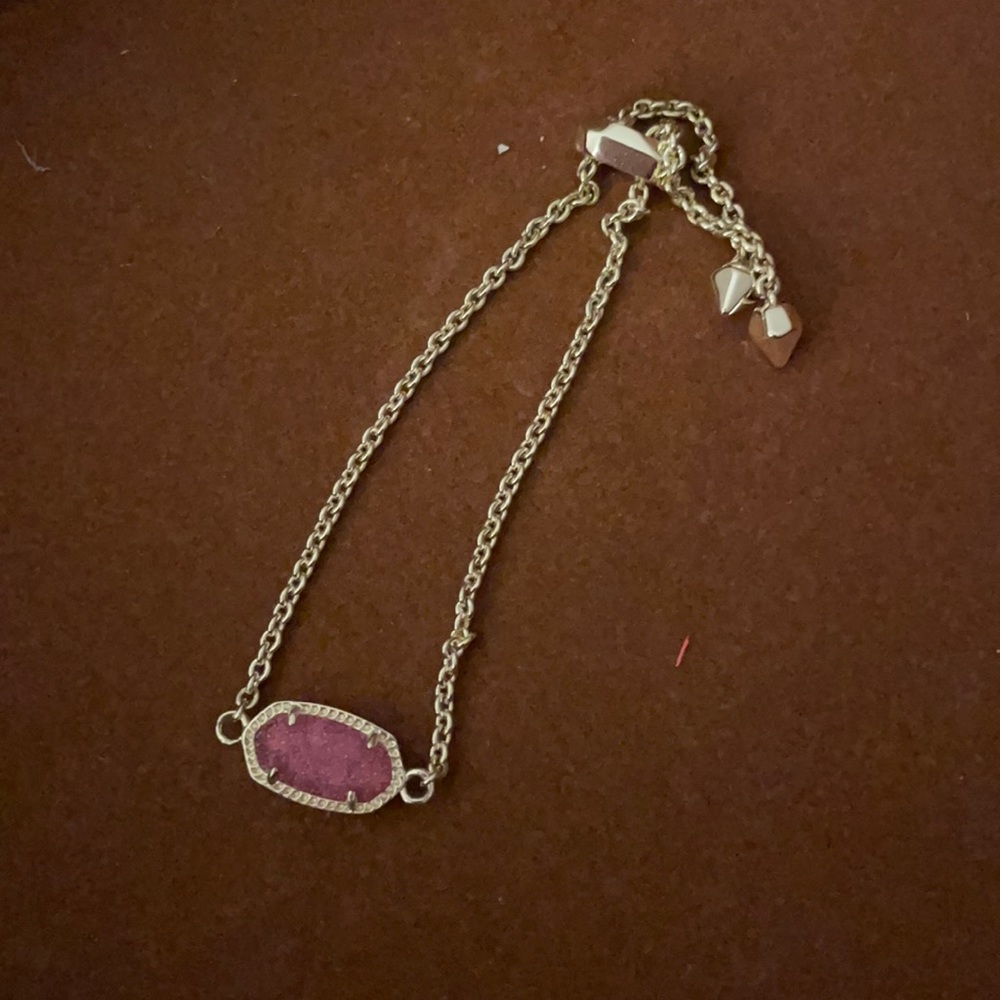 Kendra scott gold bracelet with pink stone
